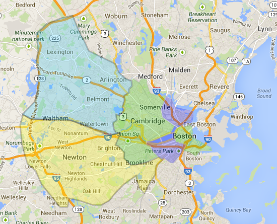 Map of Boston neighborhoods