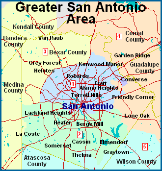 Map of San Antonio neighborhoods