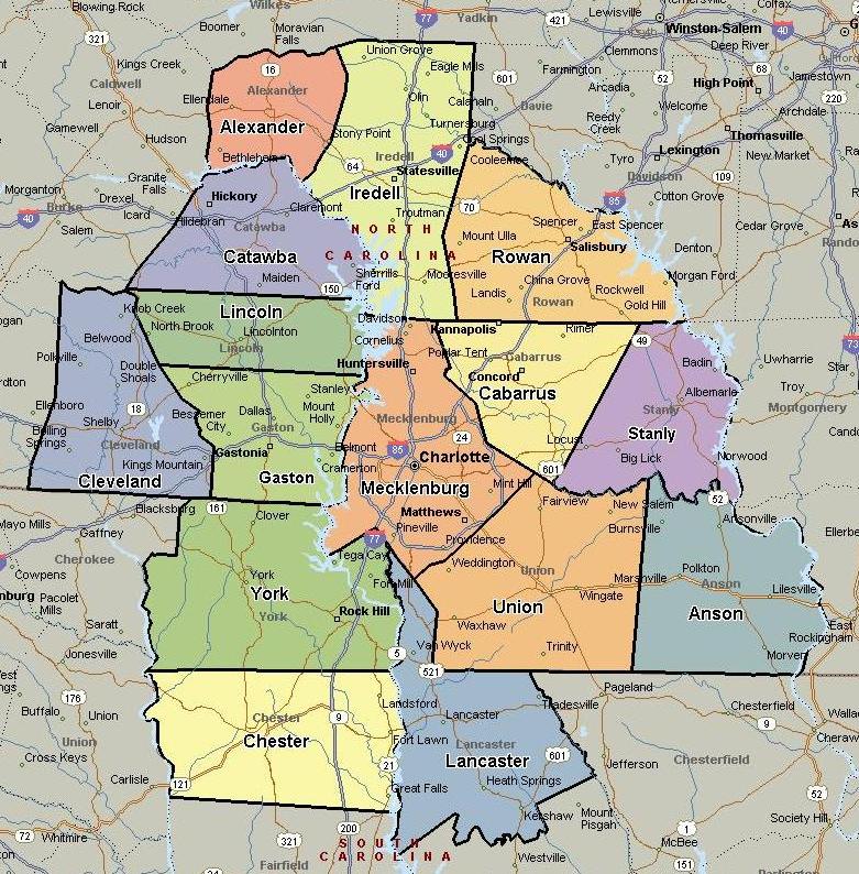 Charlotte Area Map