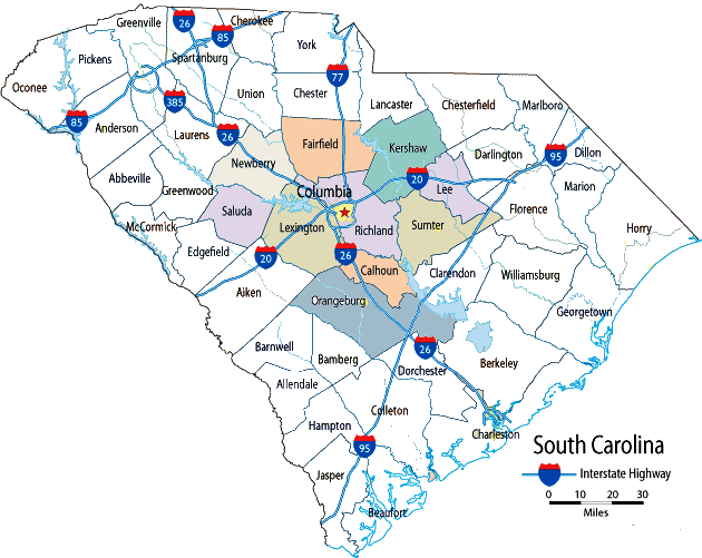 Map of Columbia neighborhoods