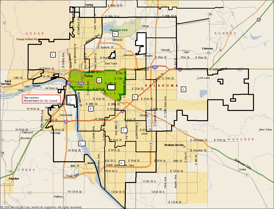 Map of Tulsa neighborhoods