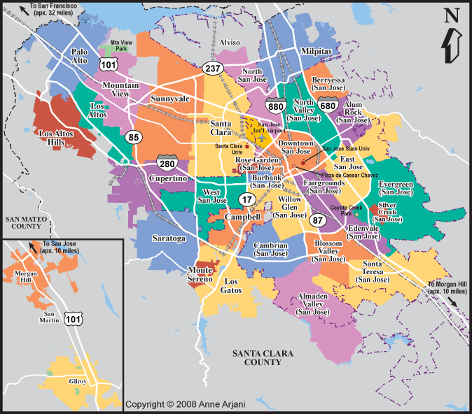 Map of San Jose neighborhoods