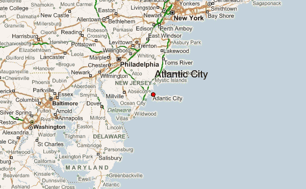 Map of Atlantic City area
