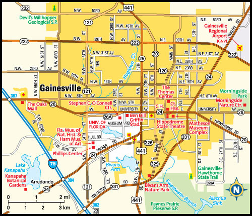 Map of Gainesville neighborhoods