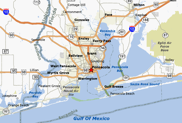 Map Of Pensacola Florida And Surrounding Areas 2018