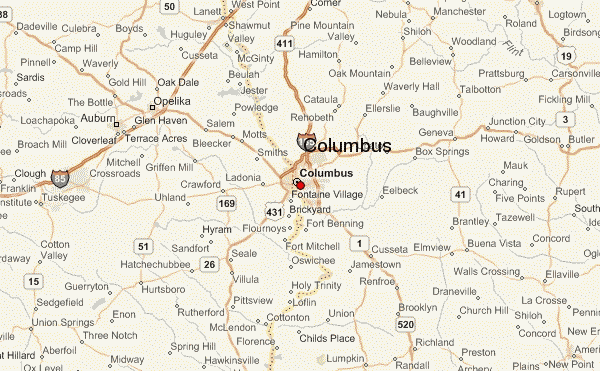 Map of Columbus, GA neighborhoods
