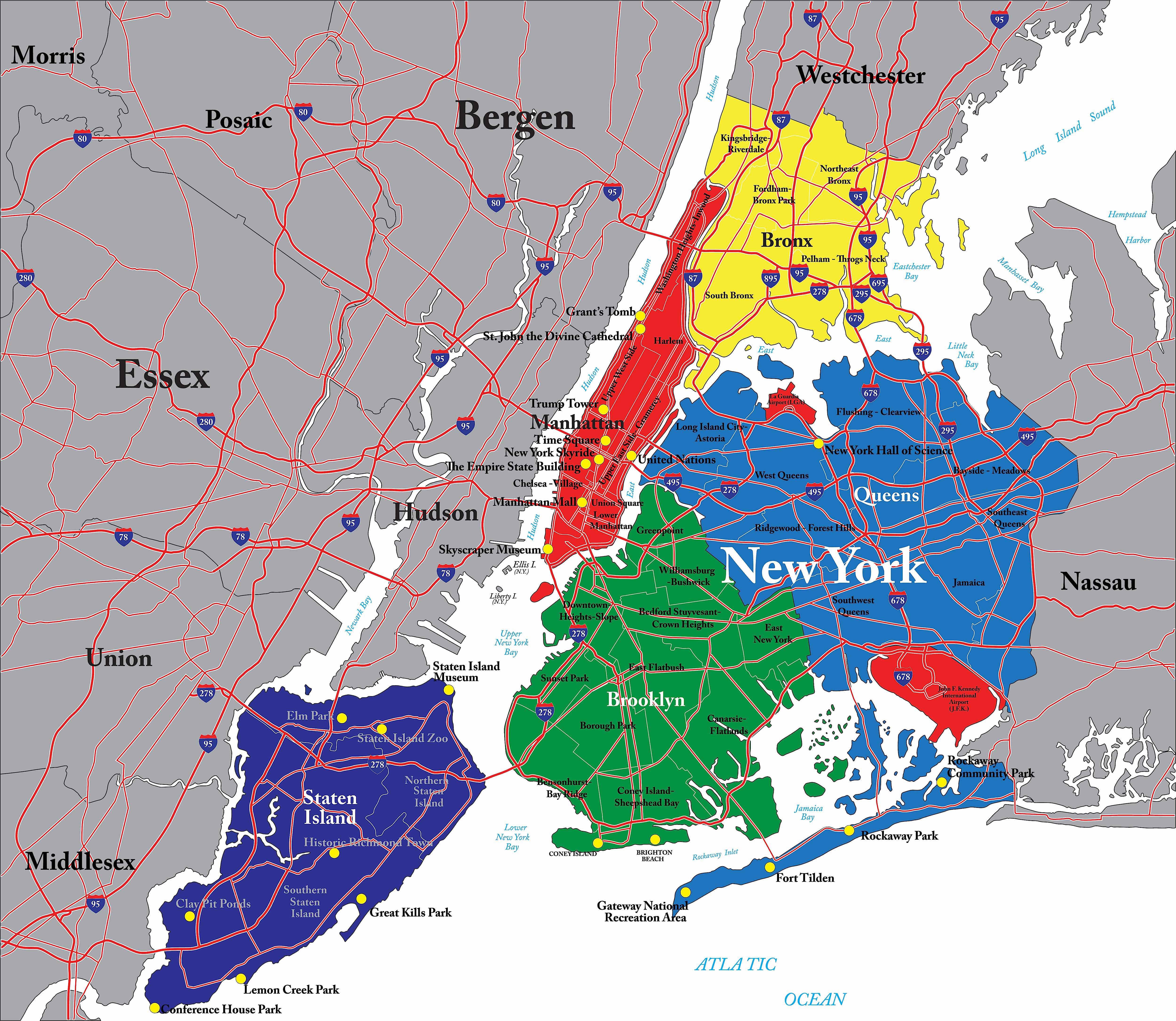 Map of Long Island, NY neighborhoods