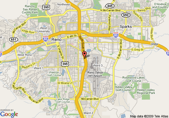 Map of Reno, NV neighborhoods.