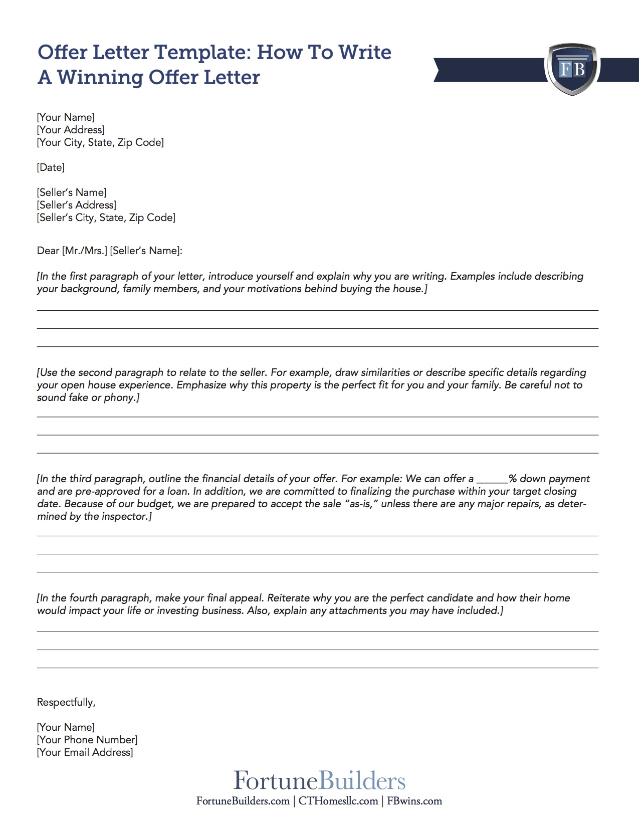 Real Estate Offer Letter Format Infoupdate